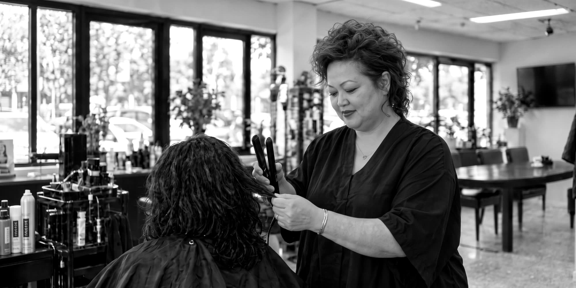 Melissa at work in the salon